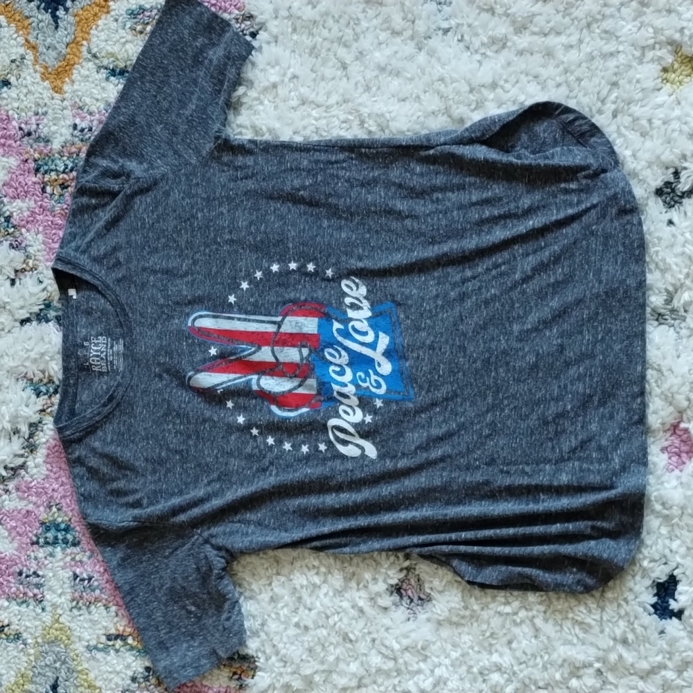 Royce peace and love distressed patriotic Tshirt